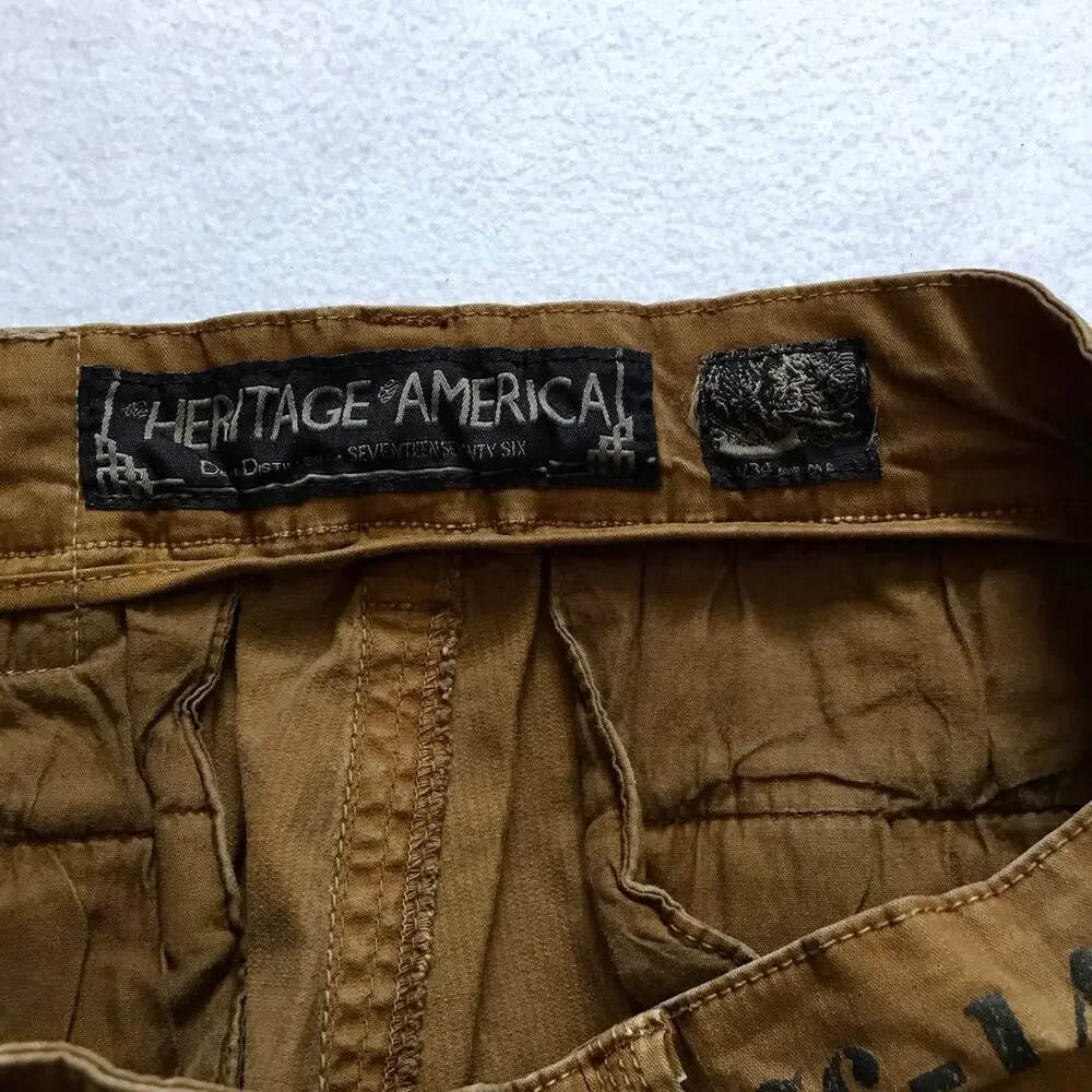 Heritage America NWOT Khaki Cargo Shorts Men W32 *Pls See Description*